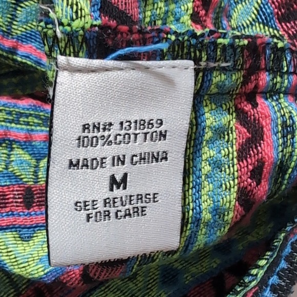 Shrinking Violet Mini Skirt Colorful Geometric Print Festival Cotton Medium - Picture 4 of 4